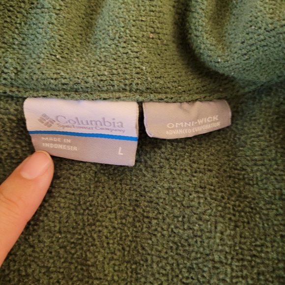 Columbia Men's Half Zip Sweater Top Omni-wick Pullover Long Sleeve Green L - Picture 7 of 12